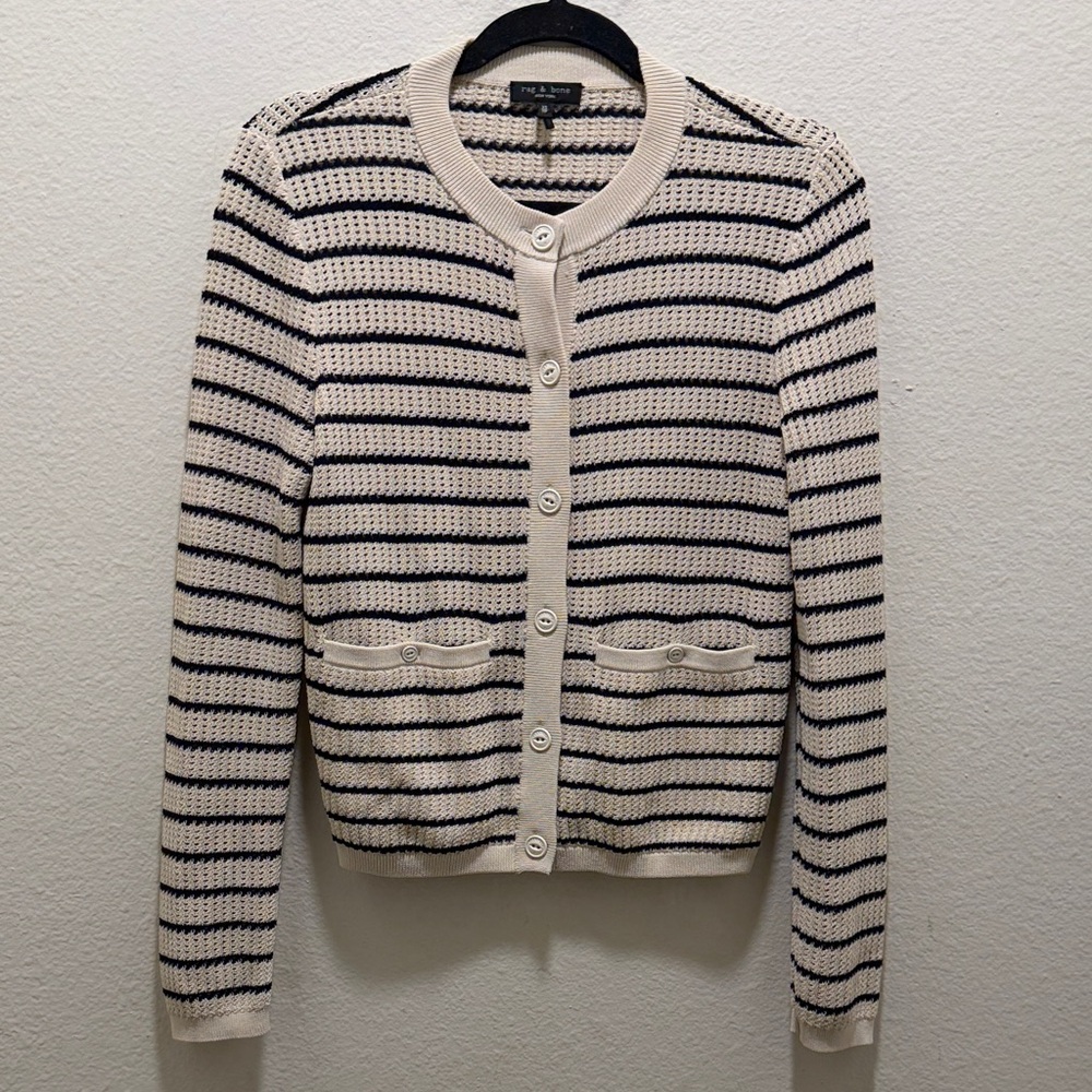 Rag and Bone Viola Striped Cardigan Size: XS - Picture 2 of 12